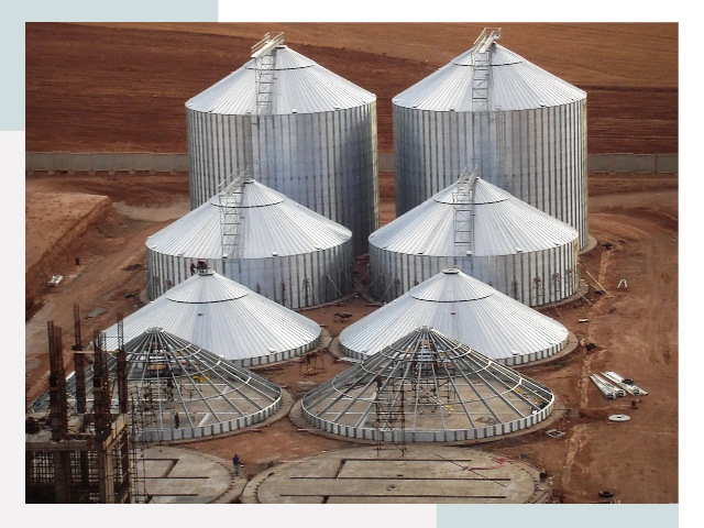 Строительство зерновых силосов в Губкине